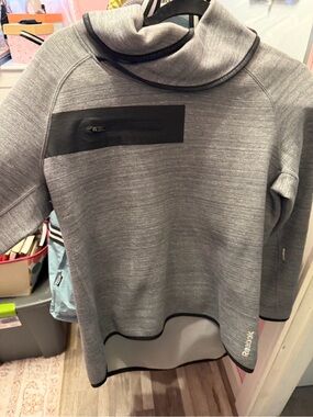 Reebok Gray Cowl-Neck Pullover with Zip Pocket
